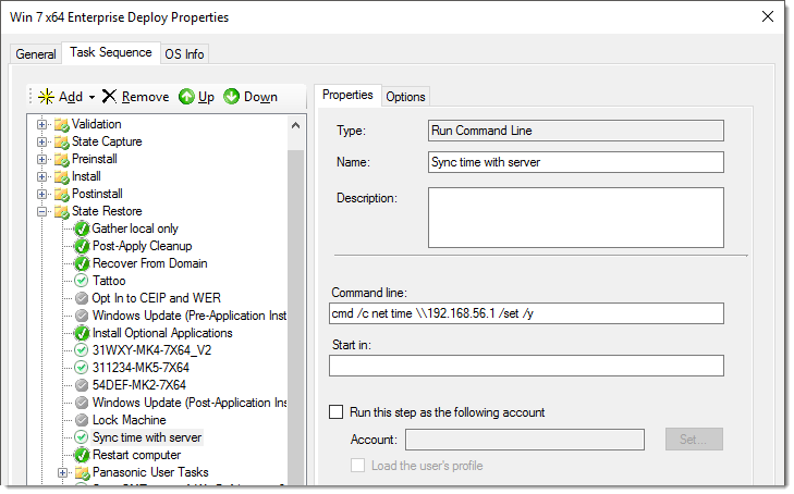 MDT: Running a single PowerShell Cmdlet from a Task Sequence Step